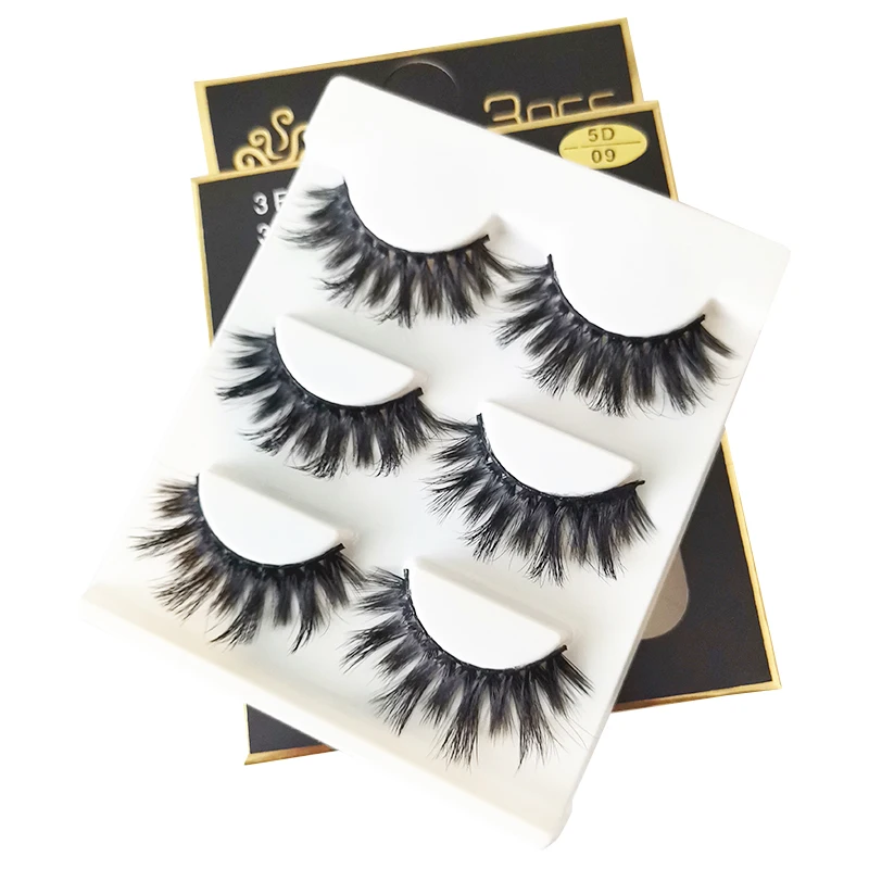 

3 Pairs Mink Eyelashes Natural Black Long Fake Eyelashes Handmade Makeup False Eyelashes 3D Mink Lashes Eye Cosmetic