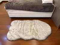 faux fur pup mat curve white winter soft warm cozy pet cushion for medium large dogs cats durable luxurious throws blanket