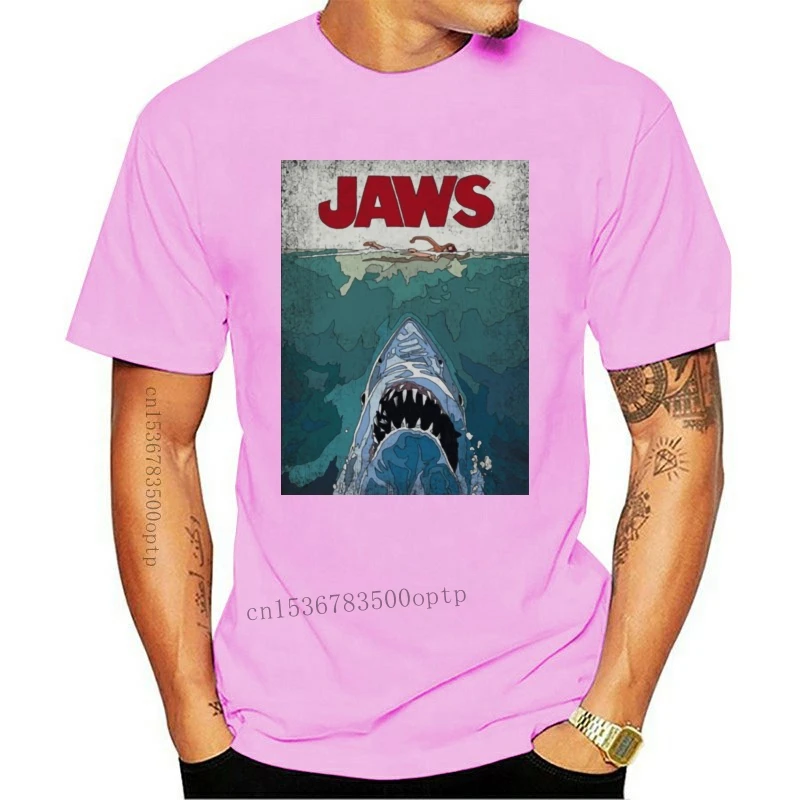 

Новая модная летняя футболка с подкладкой плакат челюсти 2021 Летняя мужская Повседневная модная футболка с принтом