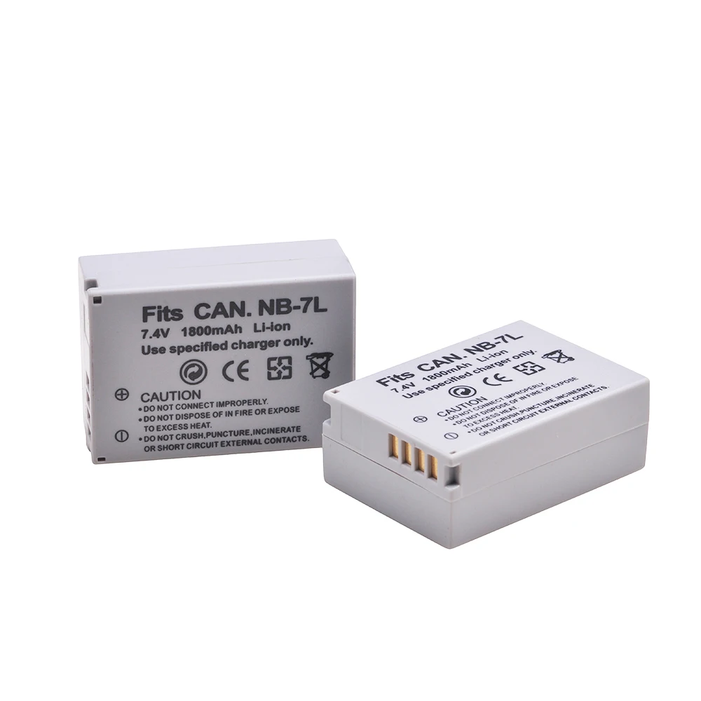 2 × 1800 мА/ч NB-7L NB7L NB 7L Батарея Akku емкостью зум-объектив для Canon PowerShot G10 G11 G12 SX30IS