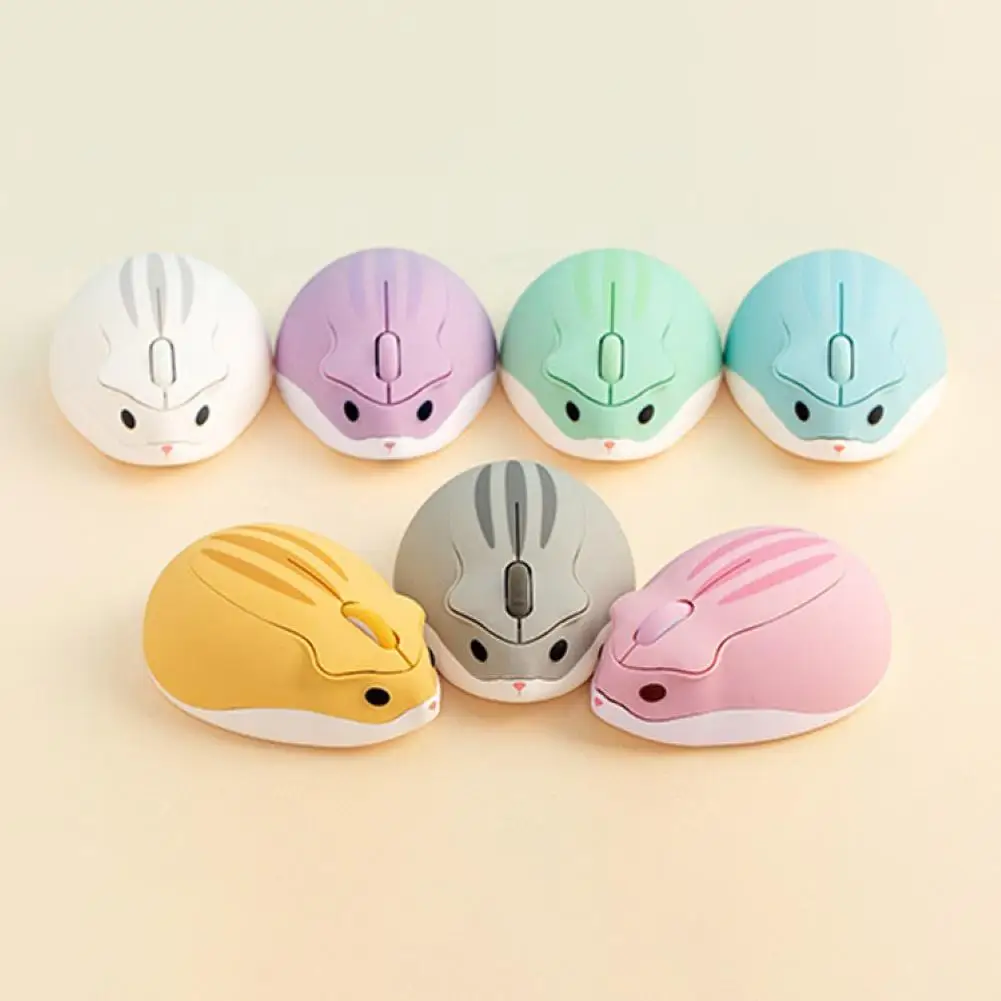 Cute Cartoon Pink Wireless Mouse USB Optical Computer Mini 1200DPI Hamster Design Small Hand Mice For Girl Laptop | Компьютеры и офис