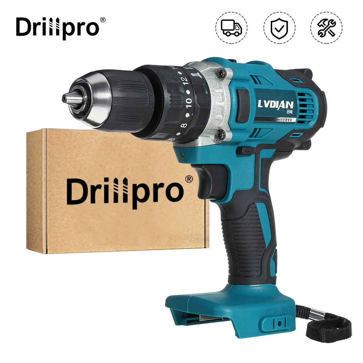 

Drillpro 3 In 1 Electric Cordless Impact Drill 13mm 2-Speed Rechargable Electric Screwdriver For 18V Makita Battery