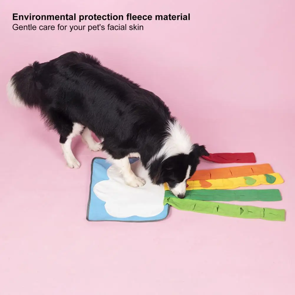 

50% Dropshipping!!Pet foraging mat non-slip easy to clean wool rainbow color dog intelligence mat