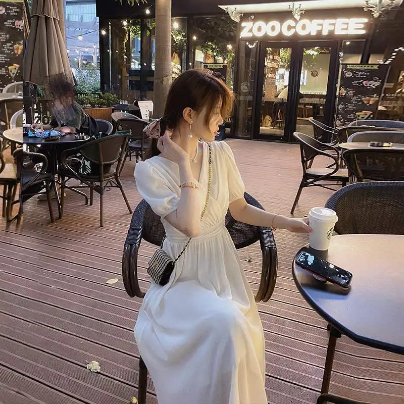 Женское платье средней длины с коротким рукавом повседневное элегантное офисное