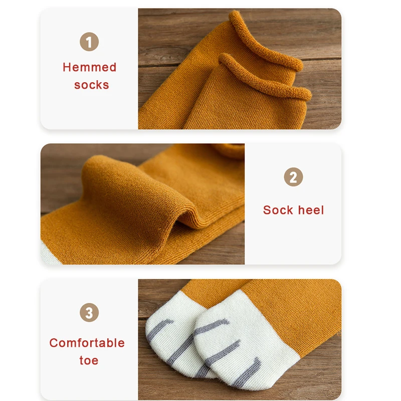 

1 Pair Winter Women Plush Cat Claws Fleece Socks Floor Sleeping Socks Soft LXH