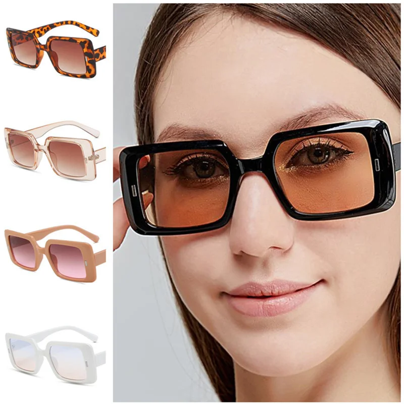 

Fashion Sunglasses Rectangle Sun Glasses Unisex Rice Nails Eyeglasses Anti-UV Spectacles Simplicity Ornamental Adumbral A++