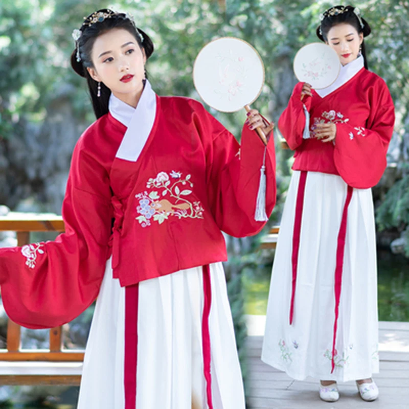 Костюм ханьфу для классических танцев с вышивкой Женский праздничный костюм
