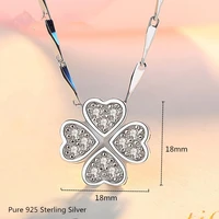925 sterling silver female luxury necklace chain light white zircon elegant excellent necklace for women girl fashion jewelry