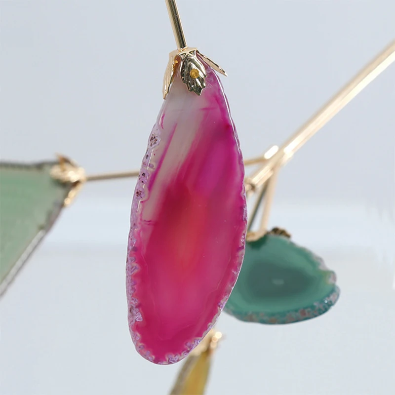 

Modern Led Agate Wall Lamps Colorful Sconce Light G4 Bulb Included 85~265V in Foyer Living Bedroom Bedside Headbare Fixture
