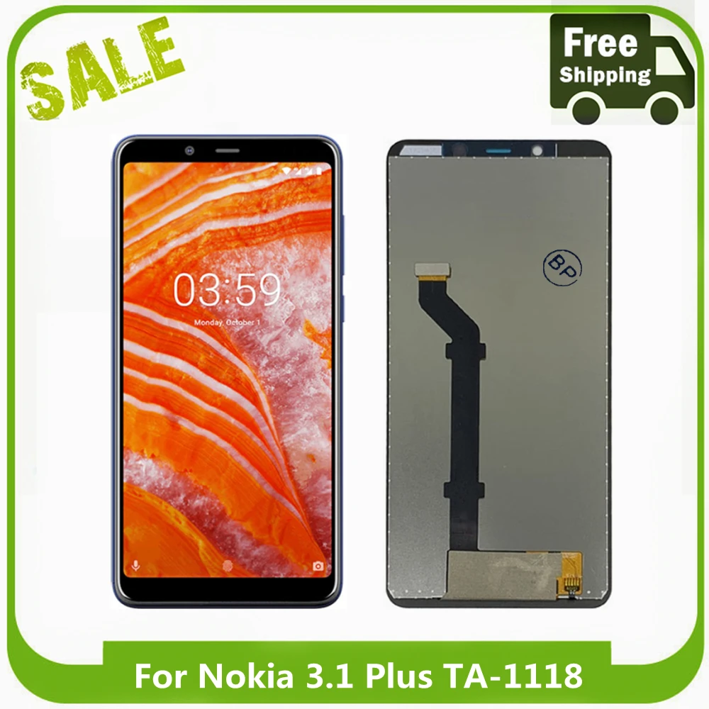 

ЖК-дисплей для Nokia 3,1 plus 6,0 дюйма, ЖК-дисплей с сенсорным экраном, дигитайзер в сборе для TA-1118, TA-1125, TA-1113, TA-1117, TA-1124