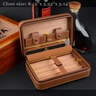 Кожаный чехол для сигар Cohiba, дорожный увлажнитель воздуха из портативный хьюмидор кедра (без зажигалки)