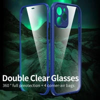 buckle design bumper for iphone 12 pro max case 360 full protection double side high alumina glass case for iphone 12 mini case