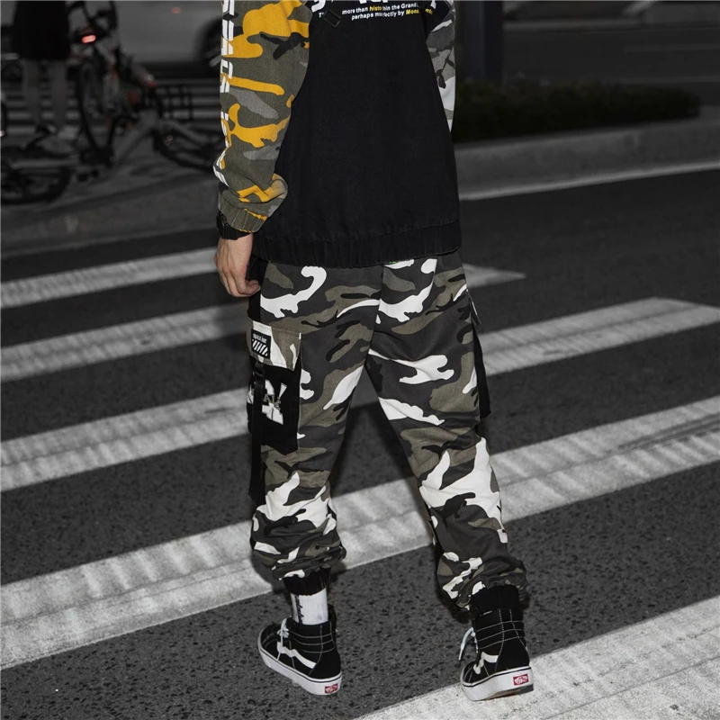 US Size Streetwear Camouflage Patchwork Sweatpants Men Jogger Elastic Waist 2019 Autumn Mens Camo Joggers Casual DG182 | Мужская одежда