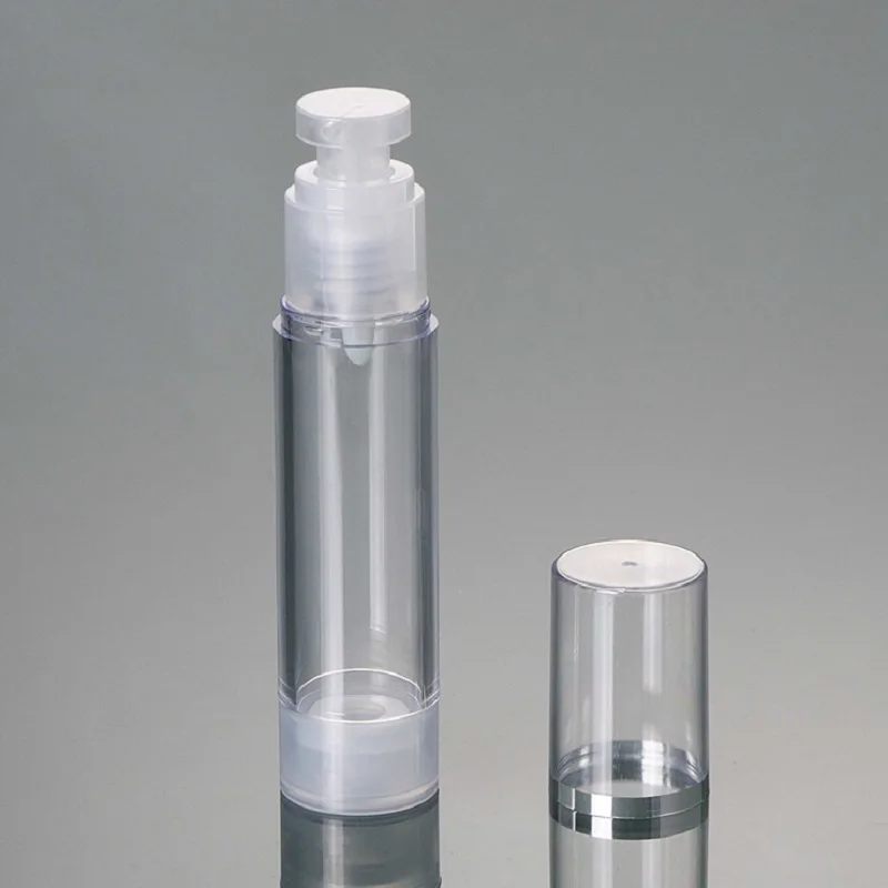 50 мл прозрачная пластиковая безвоздушная бутылка с безвоздушным насосом