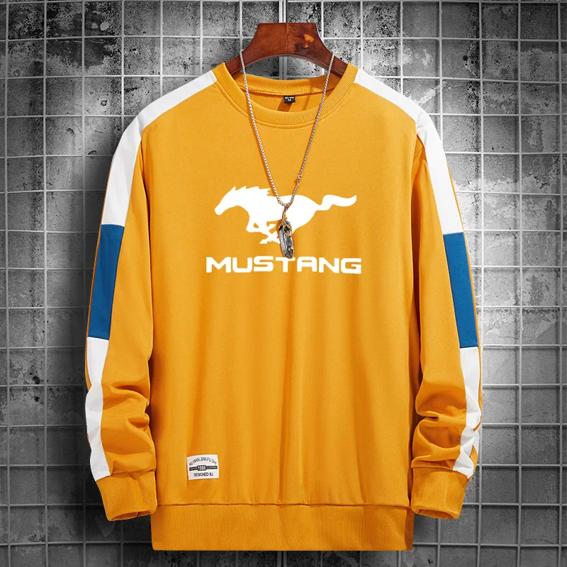 

Spring Autumn Men's pullover Mustang Car Logo Print high quality Cotton high quality Collocation casual Men's sweatshirt clothin