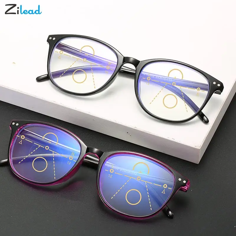 

Очки Zilead с мультифокальными линзами для чтения с защитой от сисветильник света для мужчин и женщин, ульсветильник круглые пресбиопические ...