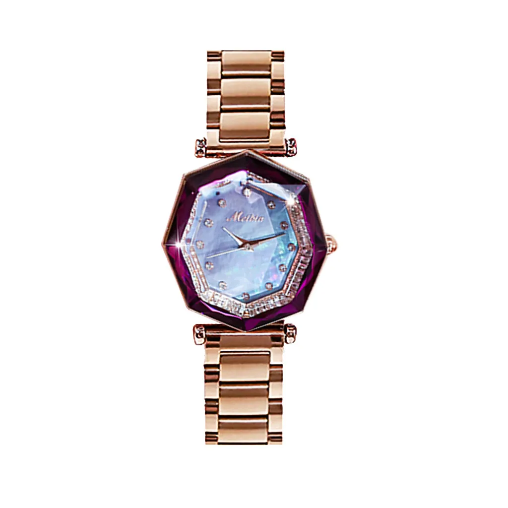 

Clock Relogio Feminino Women Watches Luxury Diamond Geometric Polygon Dial Stainless Steel Ladies Watch Zegarek Damski Reloj 60*