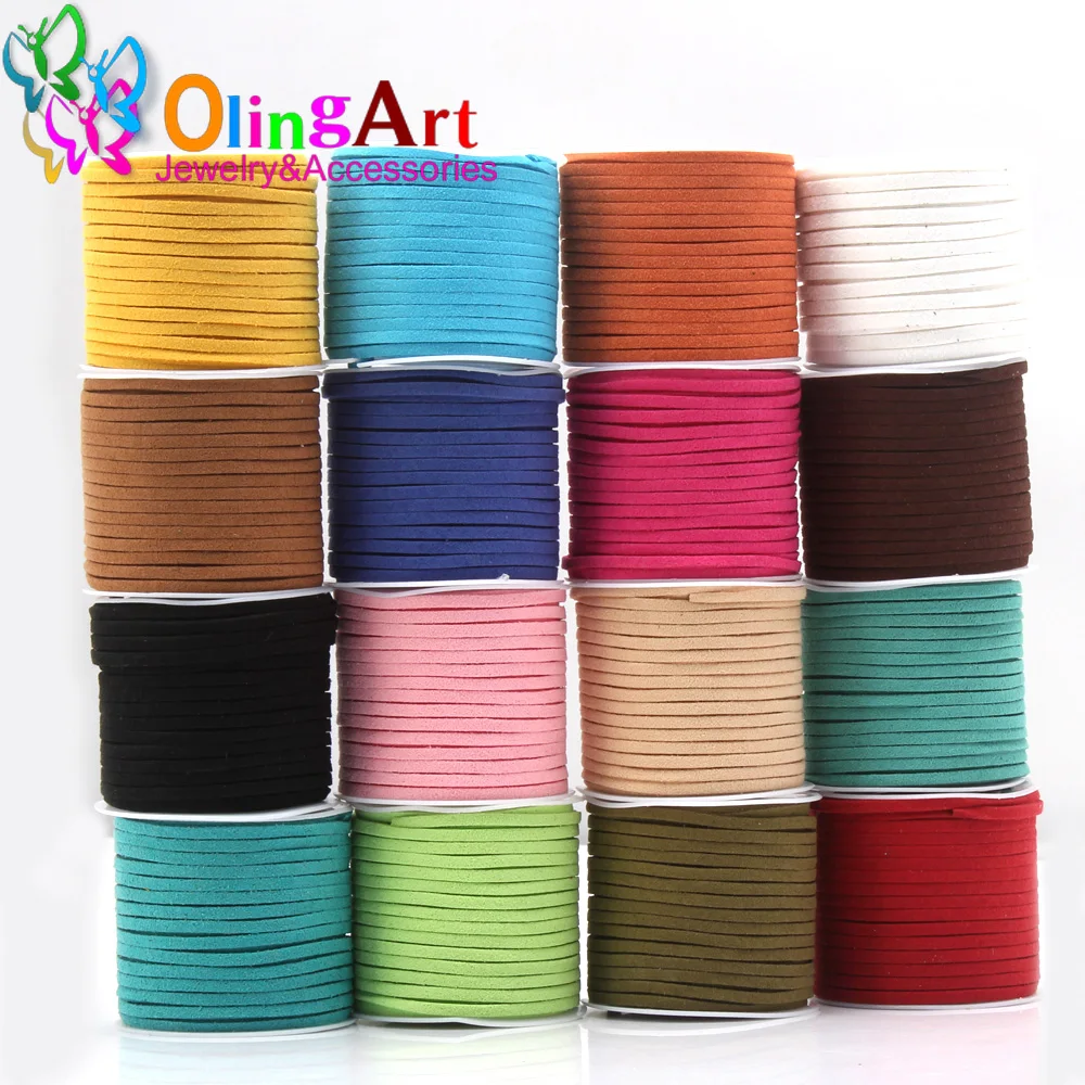 OlingArt 10 м/рулон искусственная замша плоские кожаные шнуры веревка Премиум кашемир