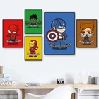 Картины Marvel мстители супергерой на холсте железный человек Капитан Америка плакаты и принты Настенная картина для детской комнаты домашний декор