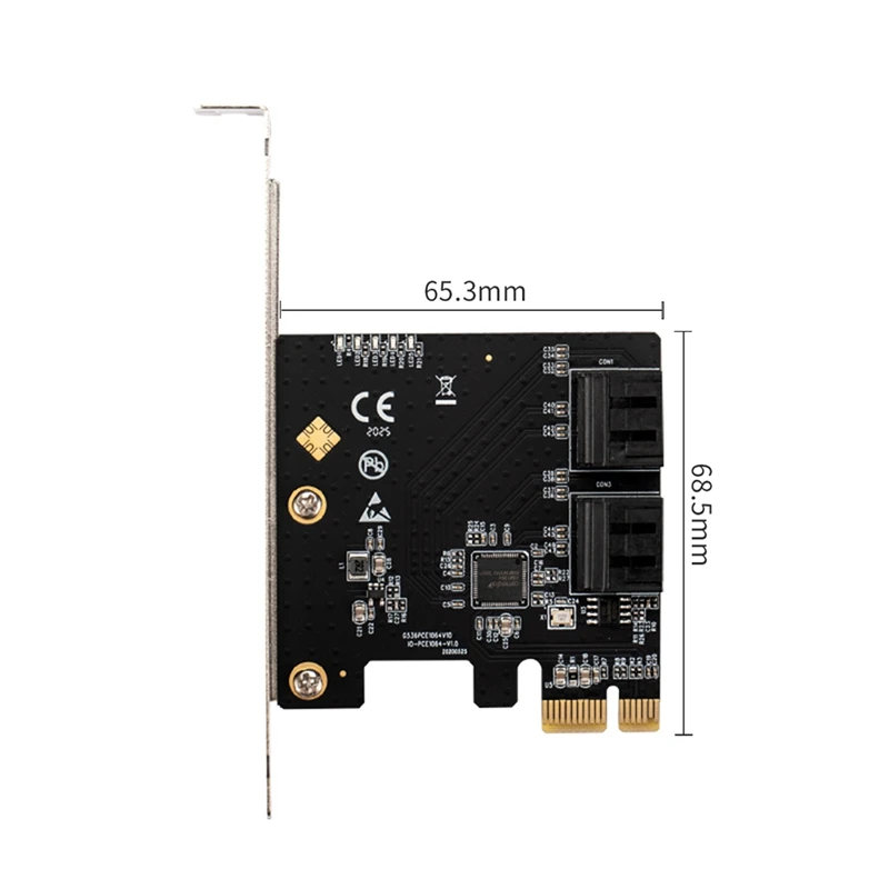 

Mining PCIe 4 Ports 6G SATA III 3.0 Controller Card Non Raid PCIe 3.0 X1 Expansion Card Low Profile Bracket