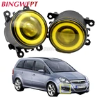 Противотуманные фары Angel Eye в сборе для Opel Zafira B Corsa D Hatchback 2007-2015, светодиодный льные светодиодные линзы, противотуманные дневные ходовые огни DRL, 1 пара