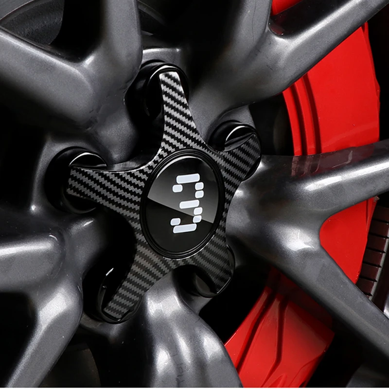 

4pcs Wheel Center Caps Hub Cover for Tesla Model 3 Lug Nut Covers Model 3 Hubcaps Car Decoration Modification ABS Accessories