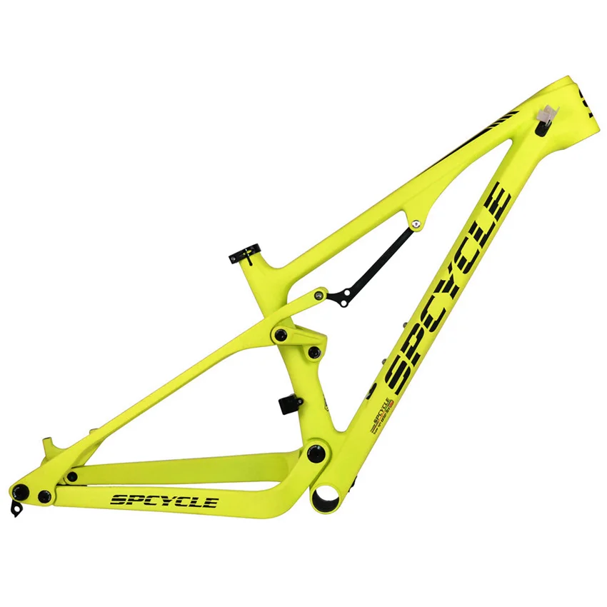 Yellow Spcycle XC карбоновая полная подвеска рама 27,5 er 29er горный велосипед полная подвеска рама 148*12 мм Boost MTB рама 27,5+ BB92 - Цвет: Yellow