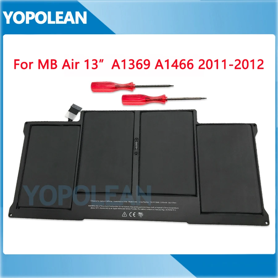 

Новый аккумулятор для ноутбука Macbook Air, 13 дюймов, A1369, A1466, 7,3 В, 50 Вт/ч, A1405, 2011, 2012 год