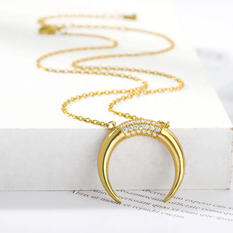 Цепочка с подвеской в виде Луны для женщин и мужчин голубой чокер из нержавеющей