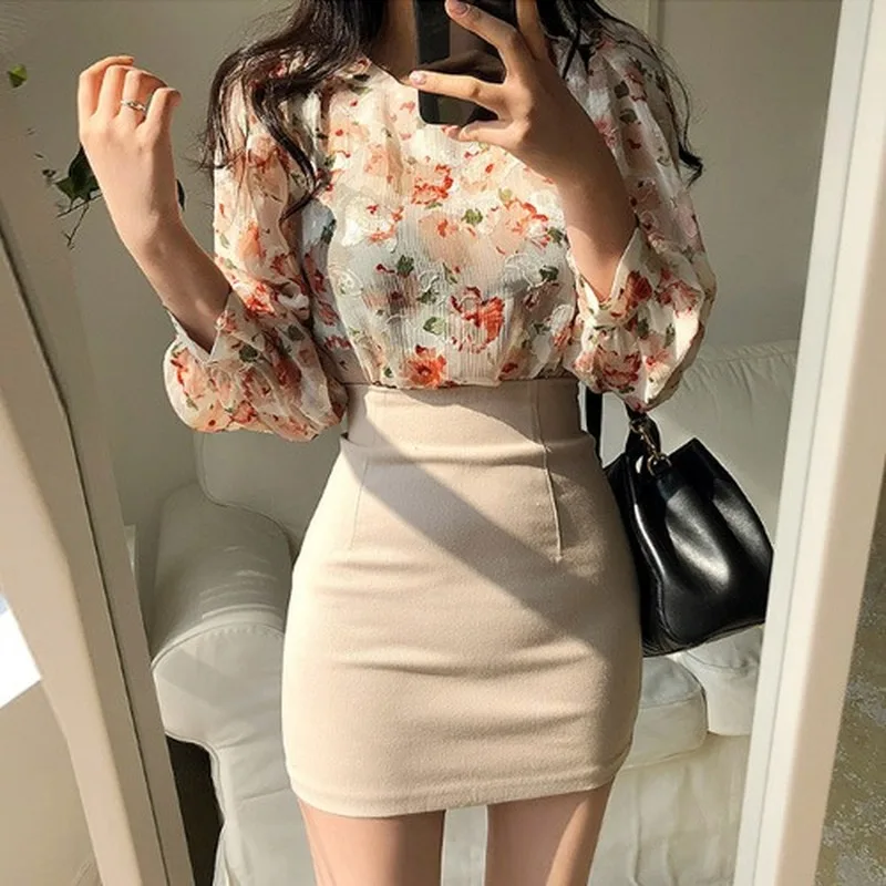 

New Autumn and Winter High Waist Bodycon Retro Split Thick Stretch Skirt Women Skirts Solid Color Three-color Pencil Skirt Women