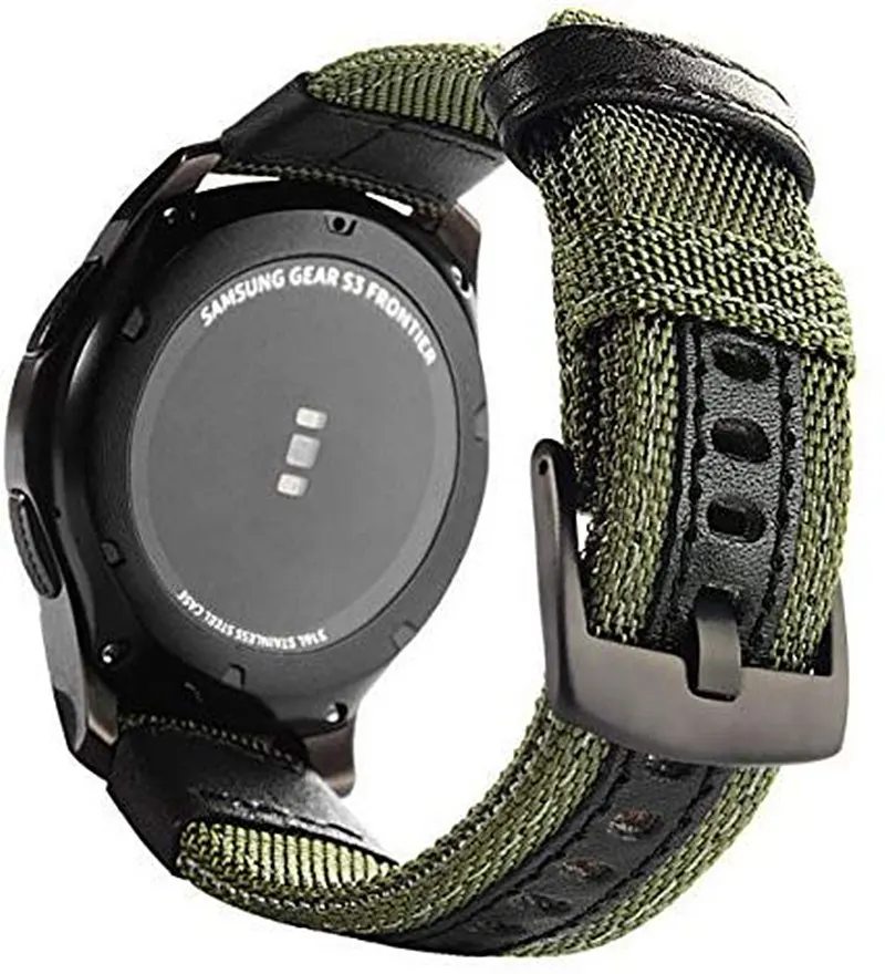Ремешок нейлоновый кожаный для Samsung Galaxy Watch 46 мм 42 Active 2 Gear S3 Frontier Band 22 браслет Huawei GT