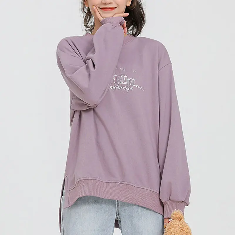 

2021 latest cotton sweater women's long loose top tide autumn