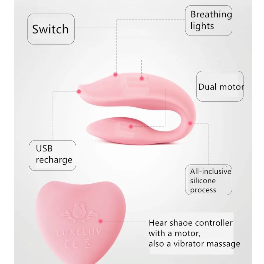 Водонепроницаемый силиконовый C-образный фаллоимитатор двойной вибратор