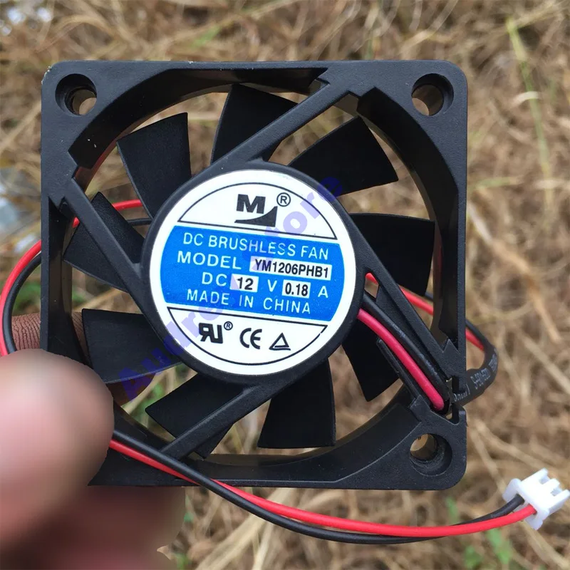 Оригинальный двухпроводной охлаждающий вентилятор YM1206PHB1 12 В постоянного тока 6015