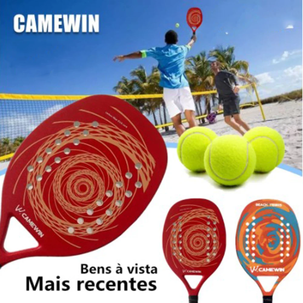 

New Professional Carbon Beach Tennis Paddle Racket Soft EVA Face Raqueta With Bag Unisex Tennis Rackets
