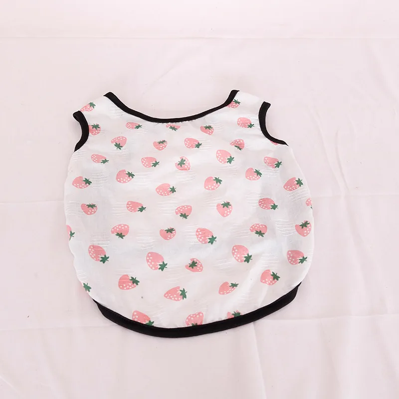 

2021 new Dog clothes Clothing for cats supplies T-shirt products chihuahua harness french bulldog Pet small dogs Strawberry cute