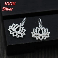 2pcs authentic 925 sterling silver color charm manual lotus pendant fit bracelets bangles diy women jewelry accessories