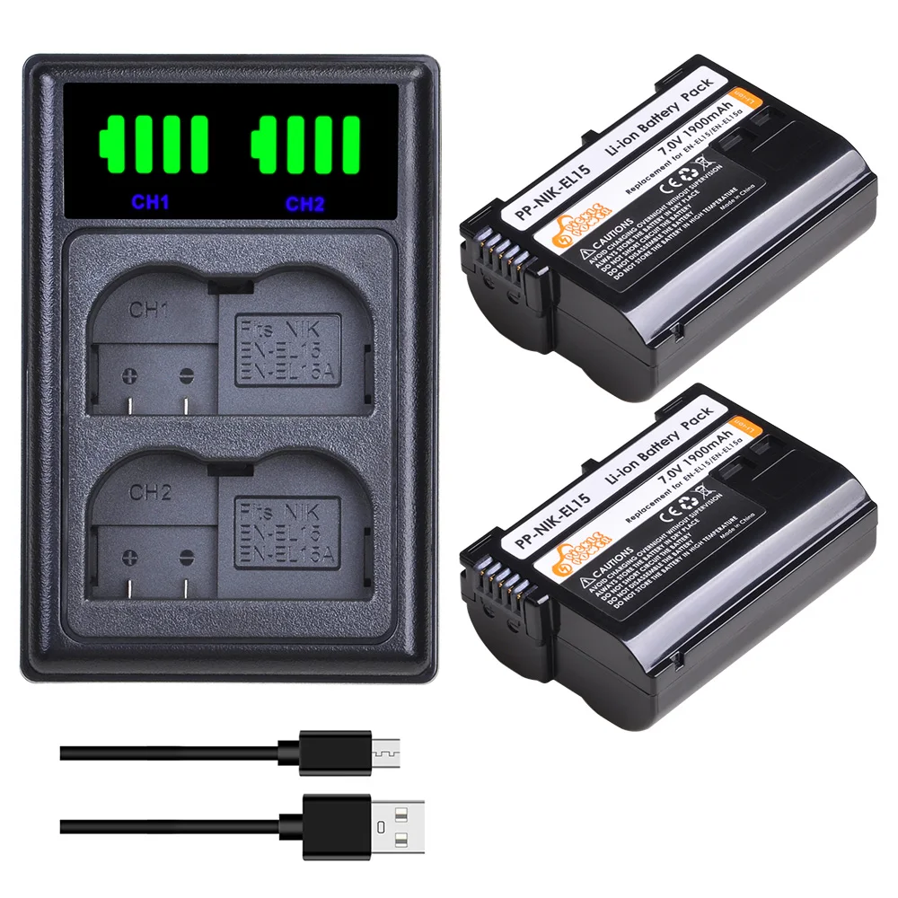 

Аккумулятор EN-EL15, зарядное устройство для Nikon D500 D600 D610 D750 D800 D810 D850 D7100 D7000 D7200 D7500 D850.