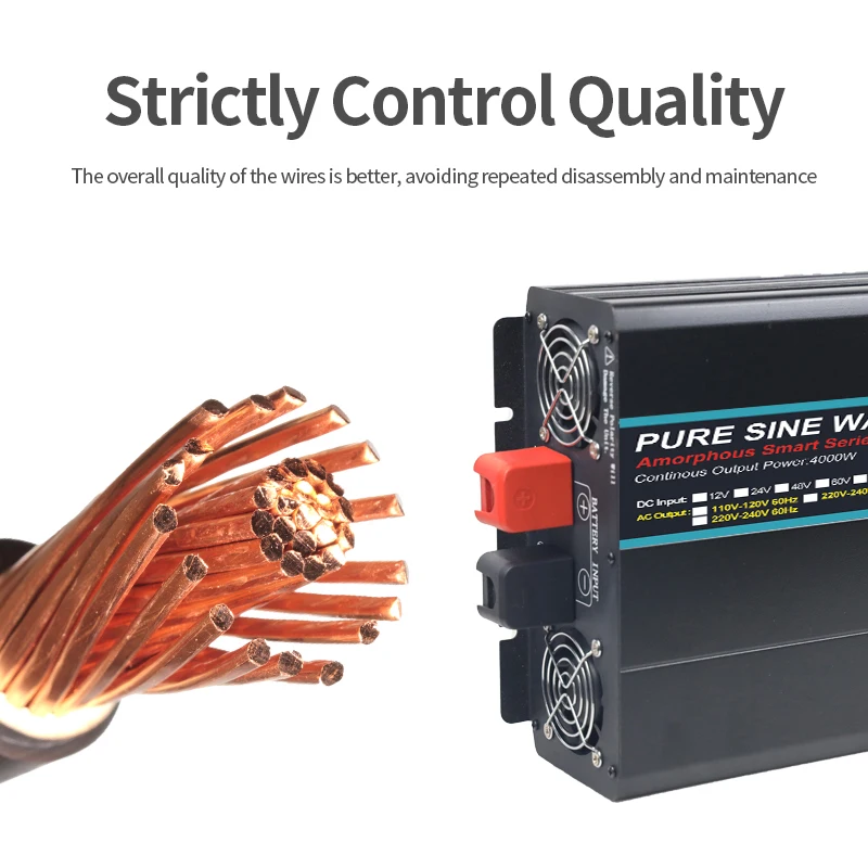 Инвертор солнечной энергии с немодулированным синусоидальным сигналом 12 В 24 в 48