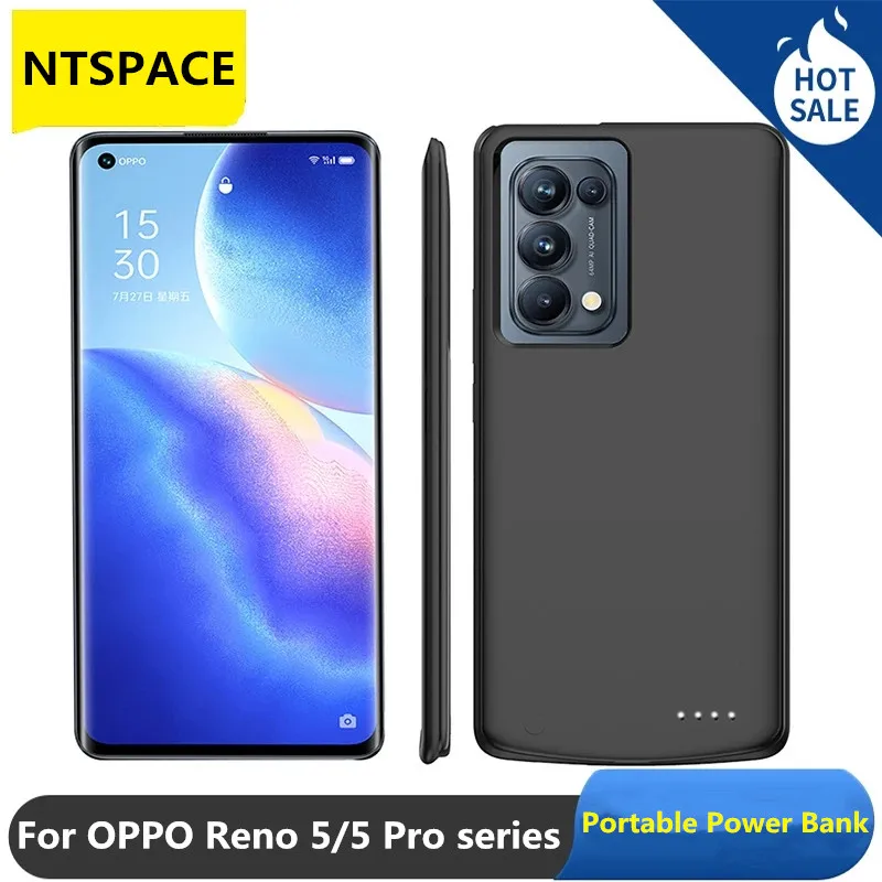 

Чехол с дополнительным аккумулятором для телефона Oppo Reno 5, 6800 мАч, резервное зарядное устройство для Oppo Reno 5 Pro, портативный внешний аккумулят...
