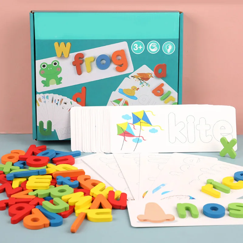 Монтессори развивающие игрушки строительные блоки деревянные детские слова