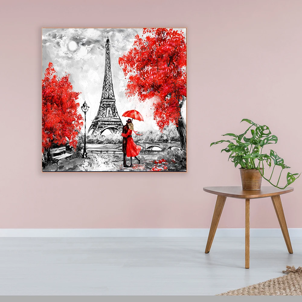 Большой размер принт картина маслом настенная живопись Париж европейская