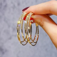 double c earrings sterling silver hoop dangle earrings fashion party luxury accessories sexy korean girl jewelry for woman