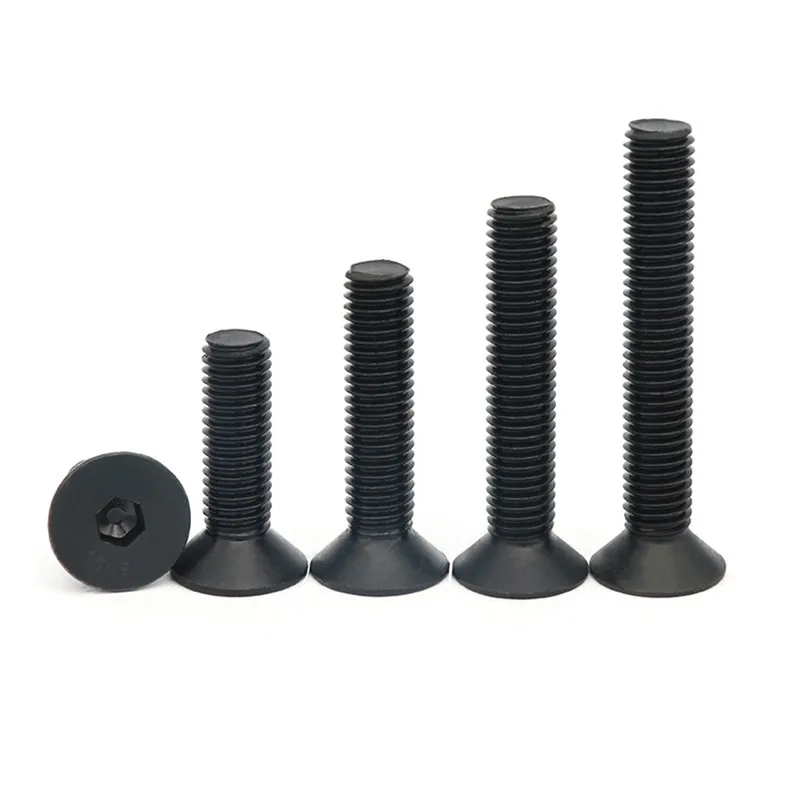 

5/10/50pcs M1.6 M2 M2.5 M3 M4 M5 M6 M8 Black grade 10.9 Hexagon Hex Socket Head Flat Countersunk Allen Bolt Screw
