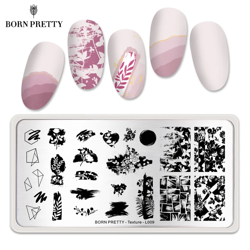 От BORN PRETTY штамп для ногтей пластины штамповка шаблон просто оставьте цветок в