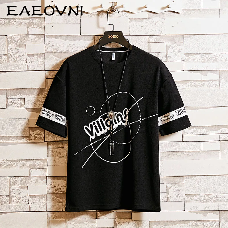 

EAEOVNI Men T-Shirts 2021 Summer Men's T Shirt New Casual Solid Tshirts Street Brand Clothing Men Tee Shirts Tops