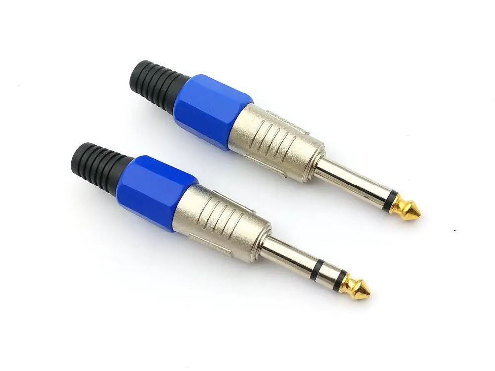 

1pcs high-quality 6.35mm mono/Stereo Audio Plug Head Gold Plated Adapterconnector
