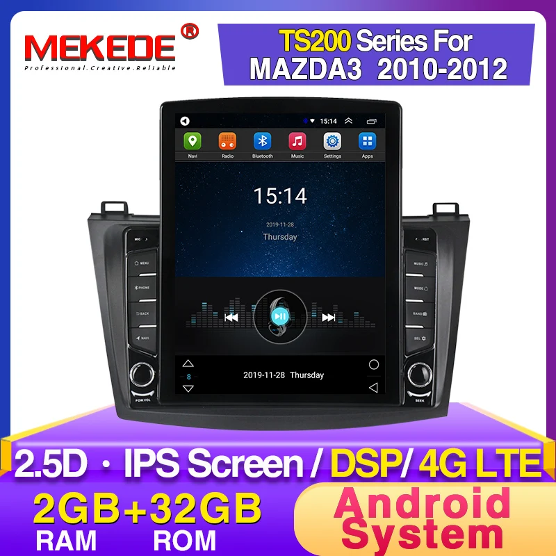 Автомобильный радиоприемник с навигацией 2 + 32 ГБ DSP IPS Android GPS мультимедиа Playerfor MAZDA