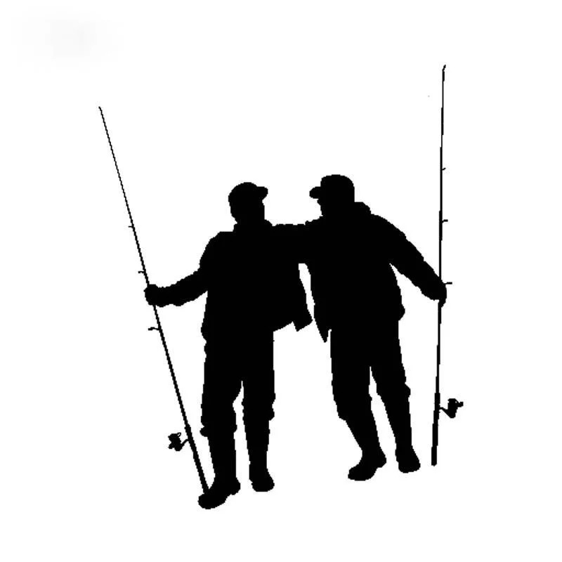 

13.5cmX15.5cm Good Friend Go Fish Interesting Vinyl High Quality Decor Car Sticker Decal Black Silver