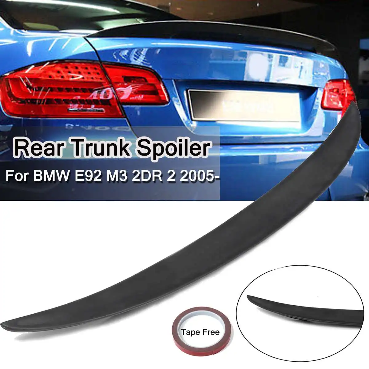 Задний спойлер для багажника задний крыла губ матовый черный 9 T 0256 BMW E92 M3 2DR 2 2005